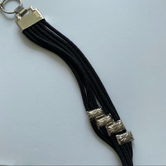 Vintage black and silver adjustable belt - Picture 2 of 5